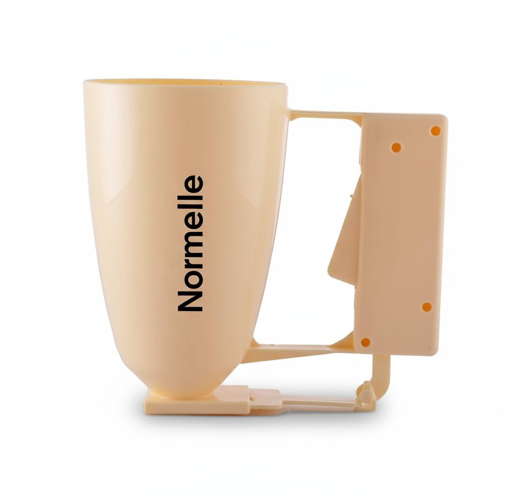 Loqmat Alkadi Making Device Non Stick Plastic Bakeware with Drip Tray and Spatula, Beige Dessert Maker for Sweet Dumplings and Traditional Pastry, Easy to Use Kitchen Baking Tool