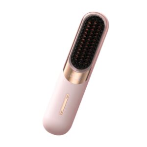 Professional Cordless Electric Hair Straightener Brush/USB Rechargeable Mini Heated Comb with Negative, Fast Heating, Lightweight & Portable for Travel,Perfect for Women
