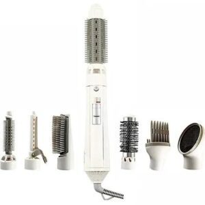 Professional 7-Function Rotating Hair Dryer – Hot & Cool Air with Auto-Rotate Brush, Lightweight Salon-Grade Styling