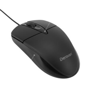 Wired Optical Mouse 1200 DPI USB – 3-Button Durable Design with 110 cm Cable – Compatible with PC, Laptop & All Operating Systems (Black)