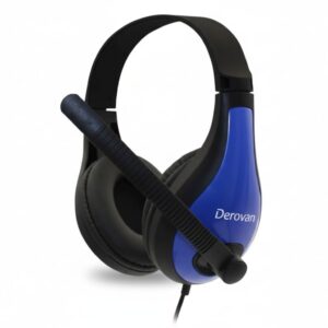 B19 Stereo Headset – Over-Ear Design, Adjustable Volume, Built-In Microphone, Comfortable Fit, Blue Color