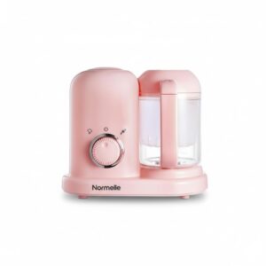 4-in-1 Baby Food Maker with Steamer, Blender, Puree Processor and Reheater, Large-Capacity Baby Food Machine with 6-Piece Bowl Set, Dishwasher Safe, BPA-Free, Easy to Clean, Pink