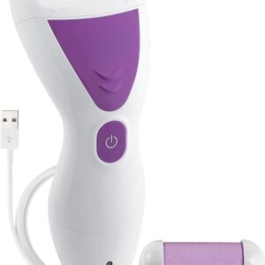 Professional Electric Pedicure Tool – Rechargeable Callus Remover with 2 Interchangeable Treatment Heads, Heavy-Duty Foot Smoother for Hard, Dry Skin