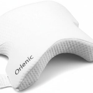 Memory Foam Pillow with Arm Hole for Side Sleepers – Anti-Hand Numb Desk Nap Pillow, Ergonomic Neck and Shoulder Support, Multifunctional Travel and Couple Pillow, Washable Cover