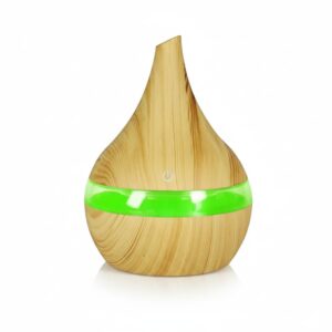 300ml USB Air Humidifier Ultrasonic Aroma Diffuser Cool Mist Maker Essential Oil Aromatherapy Air Purifier with LED Light for Bedroom Office Home Car Portable Mini Tabletop (Yellow)