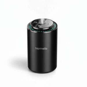 Smart Car Air Freshener Diffuser with 50ml Perfume, Intelligent Aromatherapy Machine with Auto On/Off, 4 Spray Modes, Starry Sky Projector, 7-Color Ambient Light, Long Battery Life, Black