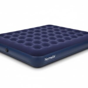 Queen Size Inflatable Air Mattress for Camping, Home & Travel Guests, Waterproof Foldable Blow Up Airbed with Portable Sleeping Pad Accessories, Lightweight and Durable 80"x60"x9", Blue