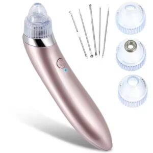 Blackhead Remover Vacuum for Sensitive Skin – Electric Pore Cleaner with Strong Suction & Gentle Tips, Rechargeable Acne Extractor, Deep Facial Cleanser for Nose & Face, Portable Skin Care Tool