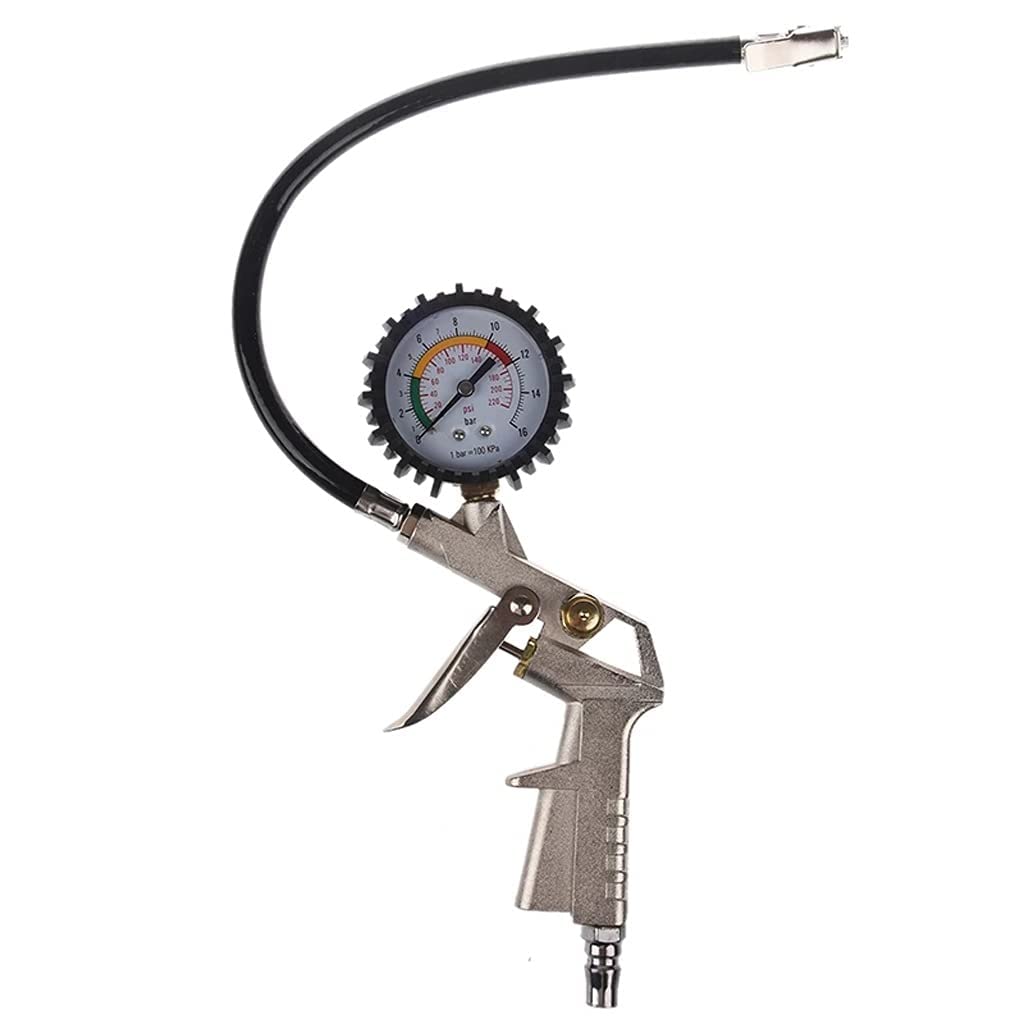 Heavy-Duty Tire Pressure Gauge Gun – High-Precision Dial & Metal Construction with Bleed-to-Zero Valve, Rugged Cover for Accurate Auto Tire Monitoring