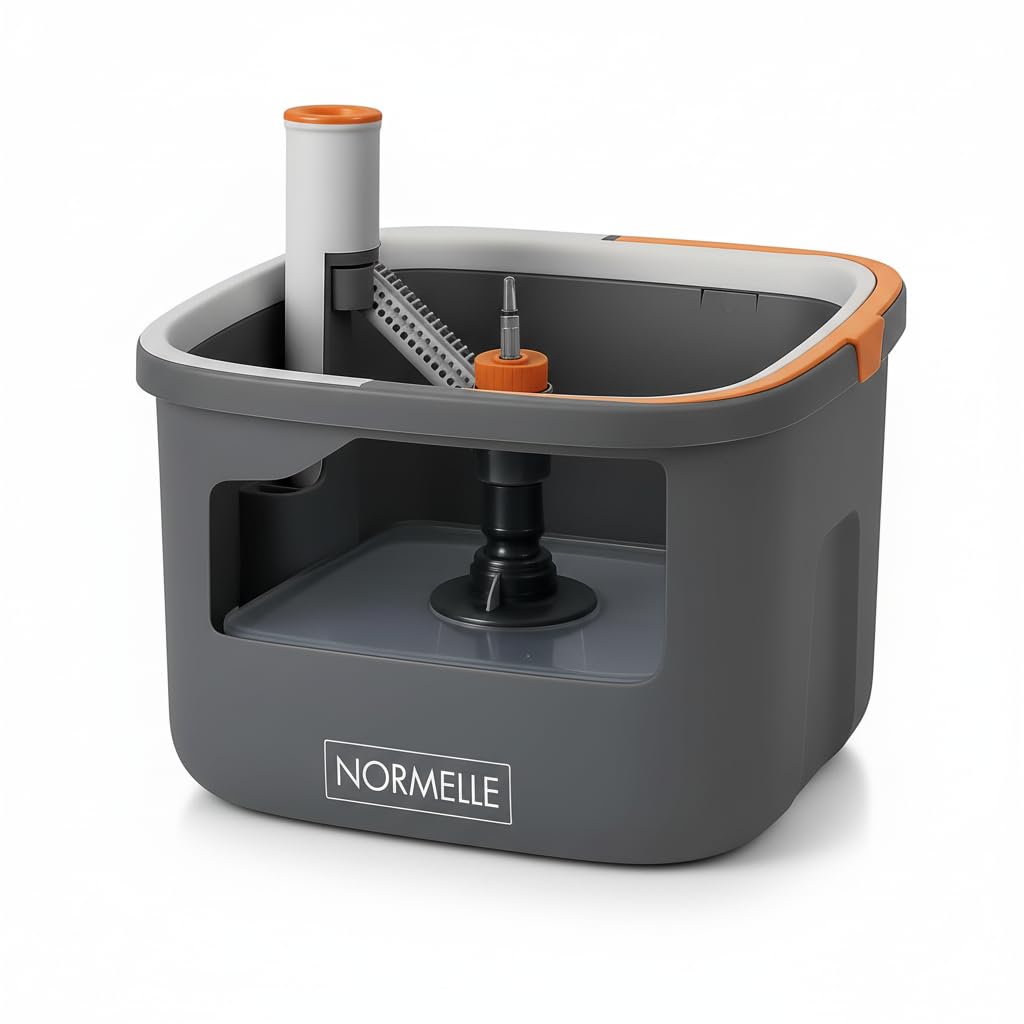 Spin Mop and Bucket with Dirty Water Separation – Upgraded Square Microfiber Flat Mop for Floor Cleaning – Adjustable Stainless Steel Handle – 2 Washable Reusable Mop Pads - Image 2