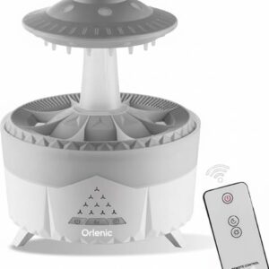 300ml Rain Cloud Humidifier Essential Oil Diffuser with Remote Control, 7 Color Night Light, Aroma Diffuser with Timer, Rain Sound Simulator for Relaxing Sleep, Bedroom, Office, Yoga, White