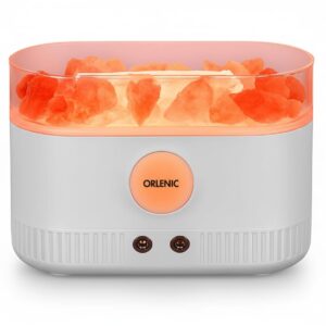 Salt Lamp Essential Oil Diffuser with 7 Color LED Light, 200ML Ultrasonic Cool Mist Humidifier with Auto Shut-Off, Quiet Aroma Diffuser for Bedroom Office Home Spa, Ivory White (LA0630-3)
