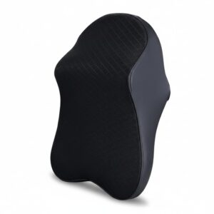 Car Neck Support Pillow Memory Foam Headrest for Car Seat, Adjustable Height, Breathable and Removable Cover, Ergonomic Butterfly Shape for Driver and Passenger Comfort – Black