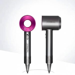 Hollow Leafless Hair Dryer Rose Red – 1600W High Speed Negative Ion Blow Dryer with Intelligent Temperature Control, Silent Motor, Constant Temperature Care, Lightweight Styling Tool