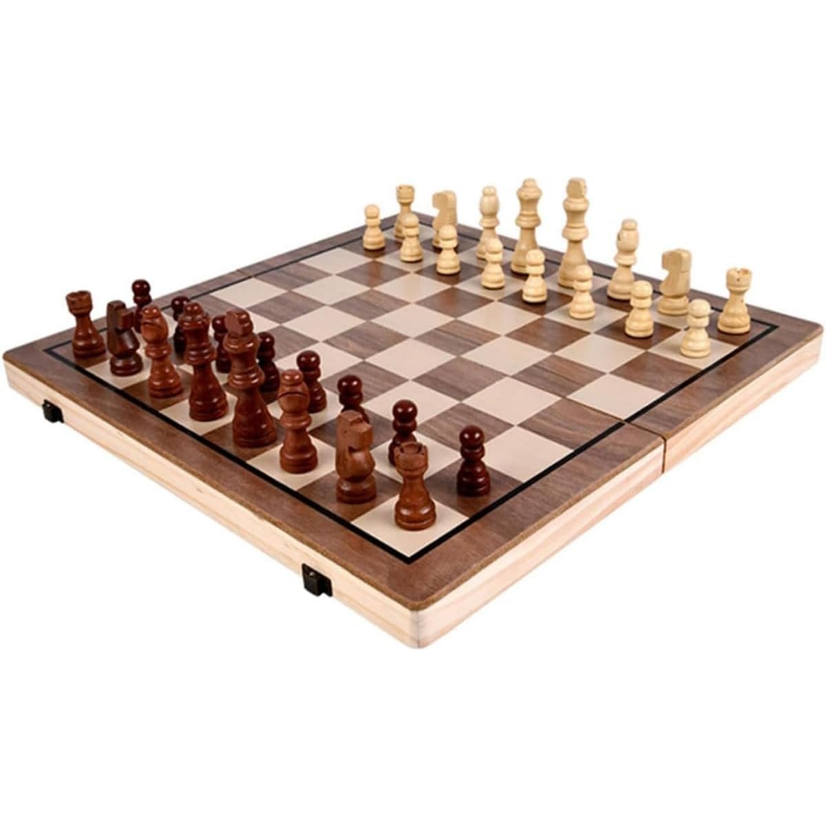 Chess Set – Wooden Folding Magnetic Chess Board Game with Handcrafted Staunton Pieces, Portable Storage Case, and Extra Queens for Kids and Adults – Travel-Friendly and Durable Design - Image 3