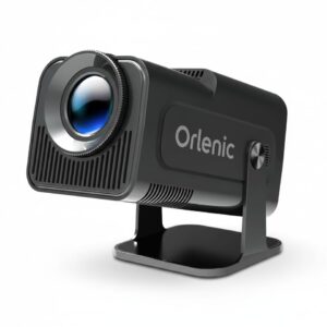 Portable Mini Projector with WiFi 6 and Bluetooth | Native 1080P Smart Video Projector Supports 4K | Short Throw Outdoor Movie Projector with Auto Focus, Rotatable Design, Android 11