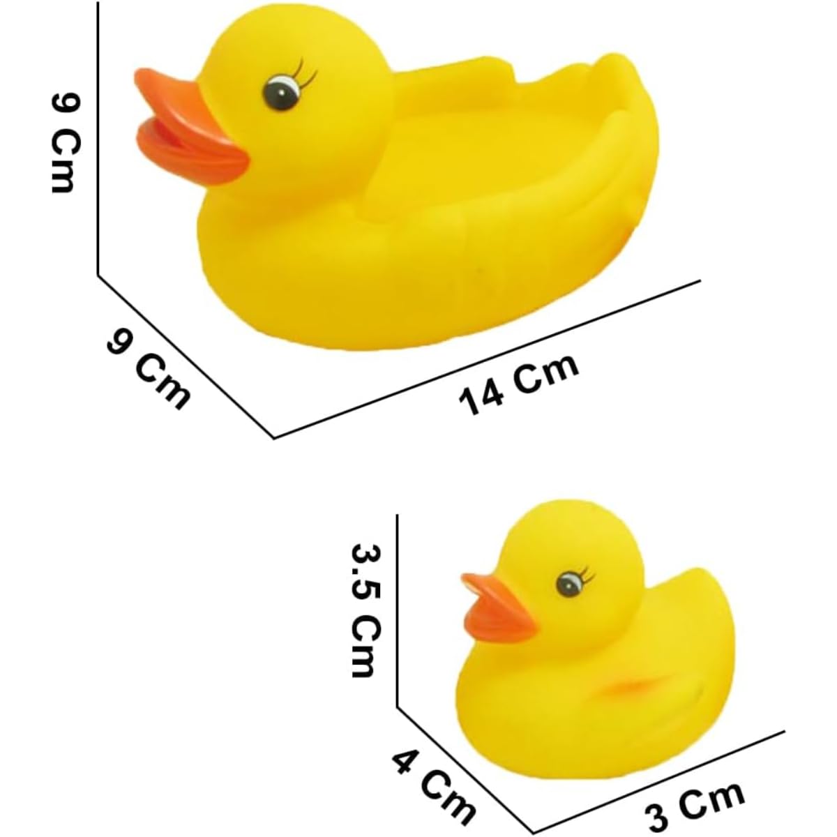 Squeaky Rubber Duck Bath Toy Set – Yellow, Floating Baby Bath Toys, Pack of 4 - Image 6