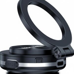 Magnetic Vacuum Suction Car Phone Holder Mount C1, 360° Rotating & 270° Folding, Strong Suction for Smooth Surfaces, Dashboard, Glass, Kitchen, Gym, Shower, Compatible with IOS & Android