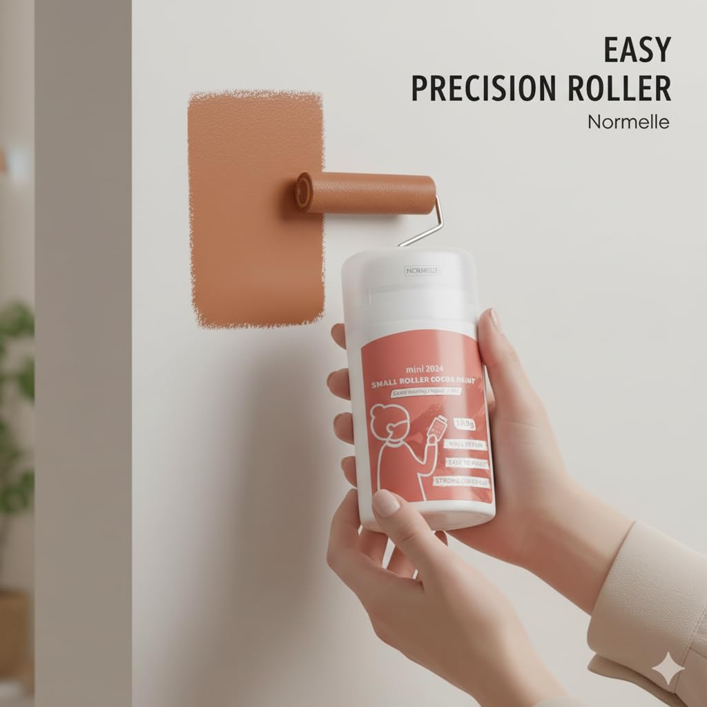 Small Roller Brush Wall Repair Tool 2024 – Portable 2-in-1 Paint Roller Kit, Stains & Marks – Water-Based White Paint, Fast Drying, Easy DIY Wall Renovation Tool – 3.5 Fl Oz - Image 3