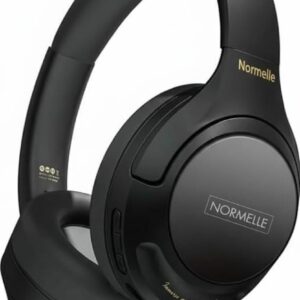 Wireless On-Ear Headphones with Active Noise Cancellation, Bluetooth 5.3, 50H Playtime, Game Mode, Foldable Lightweight Design, AUX Wired Option, Clear Calling for Phone PC Laptop – Black