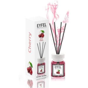 Eyfel Reed Diffuser 120ML - Long Lasting Fragrance - Eco-Friendly Home Decor - Stylish Aroma Diffuser - Effortless Sweet Cherry Ambiance - No Electricity Needed