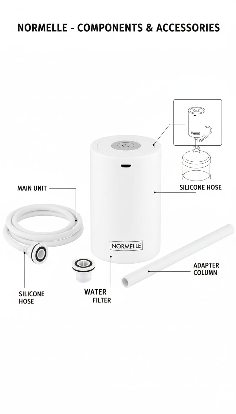 Electric Drinking Water Bottle Pump – Portable Automatic Water Dispenser for 5 Gallon Bottle – USB Rechargeable Intelligent Water Pump for Home, Office, Camping – Fits 4L–18.9L Bottles - Image 3