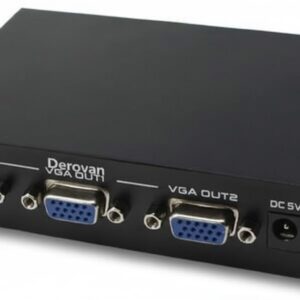 1‑to‑2 VGA Splitter | 1920×1440 Resolution @60 Hz, 200 MHz Bandwidth, Up to 30 m Transmission, Gold‑Plated Connectors, Plug‑and‑Play VGA Duplicator