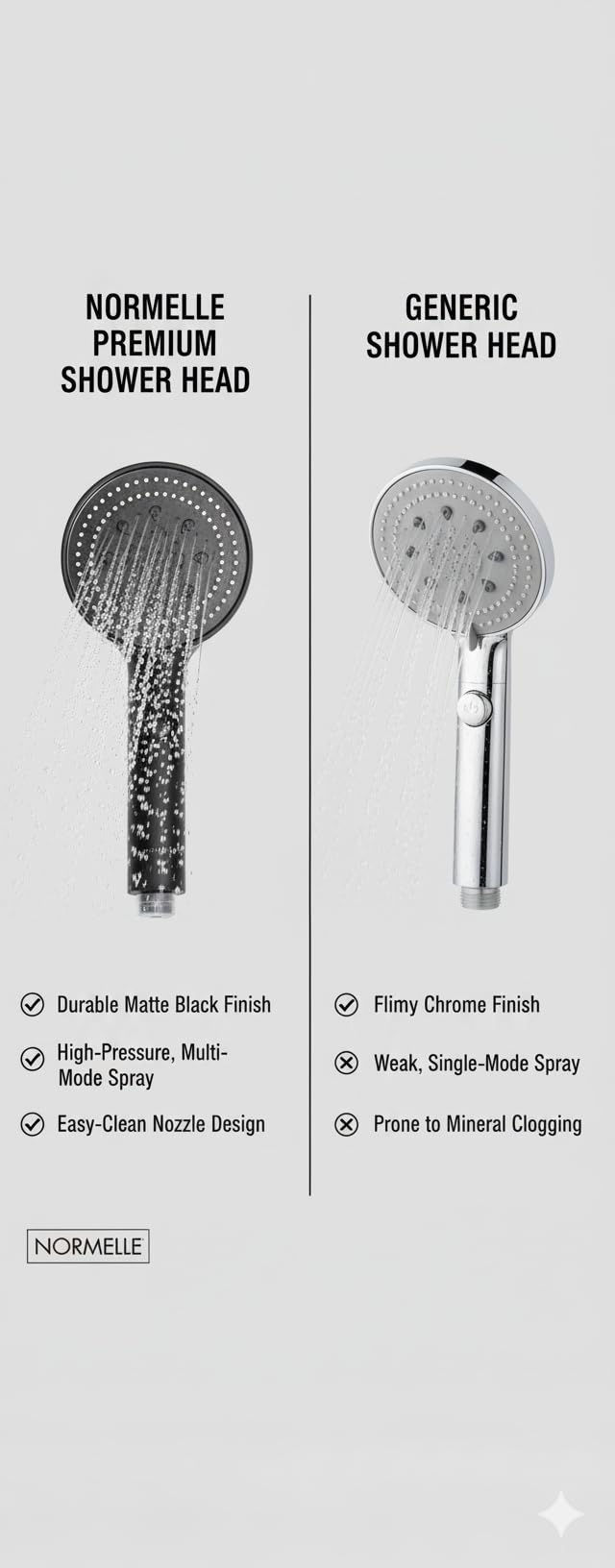 High Pressure Handheld Shower Head with 5 Spray Settings, Extra Long 78-Inch Stainless Steel Hose, Adhesive Adjustable Holder, Matte Black, ON/OFF Pause Switch for Bathroom & RV - Image 7