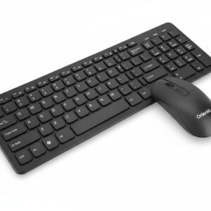 2.4GHz Wireless Keyboard and Mouse Combo Ultra Slim Ergonomic Keyboard with 108 Keys and Optical Mouse, Portable USB Receiver Set Compatible with PC Laptop Desktop