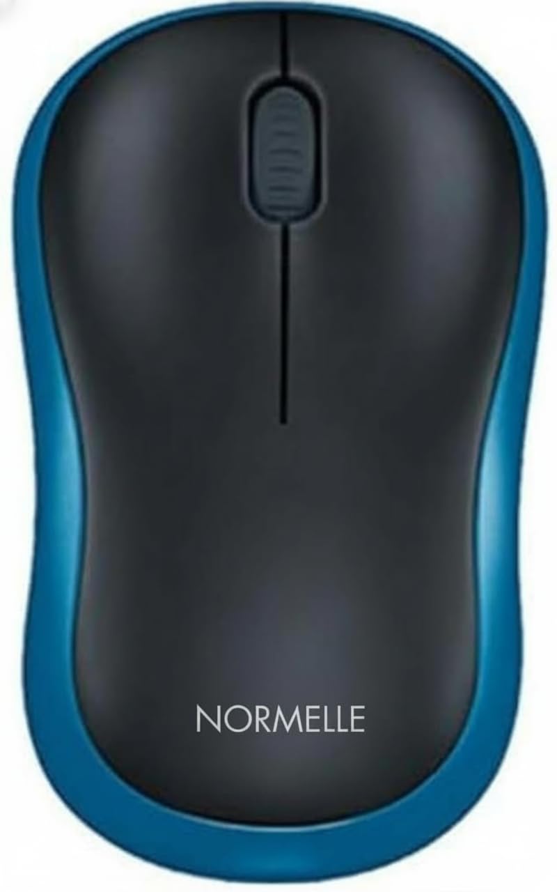 Wireless Mouse with USB Nano Receiver – 2.4GHz Plug and Play Portable Computer Mouse – Compatible with Windows, Mac, Linux, Chromebook – Ergonomic Design – Blue – M186 Model
