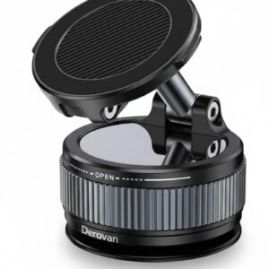 D3P7 Magnetic Vacuum Foldable Suction Cup Car Mount – 360° Rotatable Phone Holder for Dashboard & Windshield – Universal Compatibility