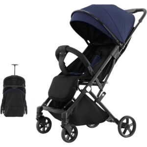 Compact Toddler Travel Stroller for Airplane, Lightweight One-Hand Folding Baby Stroller, Umbrella Stroller with 5-Point Harness & Adjustable Features for Easy Travel