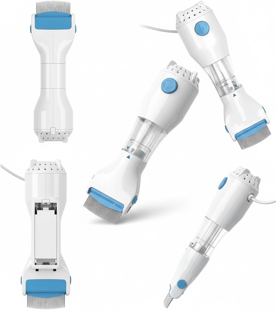 Electric Head Lice Comb with Vacuum | Chemical-Free Nit & Lice Removal Device | Safe for Kids & Adults | 9.25 cm Wide Teeth | Reusable & Easy to Clean - Image 7