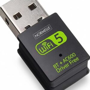 WiFi Bluetooth USB Adapter for PC Laptop, 600Mbps Dual Band Wireless Dongle 2.4G/5.8G, USB WiFi Network Card Receiver with Bluetooth 4.2, Plug and Play, Compatible with Win 7/8/8.1/10/XP