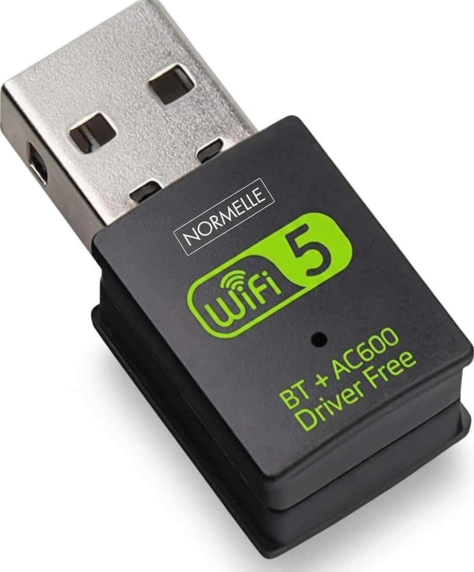 WiFi Bluetooth USB Adapter for PC Laptop, 600Mbps Dual Band Wireless Dongle 2.4G/5.8G, USB WiFi Network Card Receiver with Bluetooth 4.2, Plug and Play, Compatible with Win 7/8/8.1/10/XP