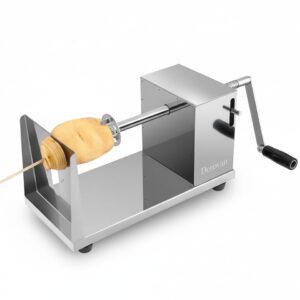 Manual Spiral Potato Cutter – Stainless Steel Twister Cutter for Tornado Chips, Veggies & Fruit (Hand-Crank, Non‑Slip Base)