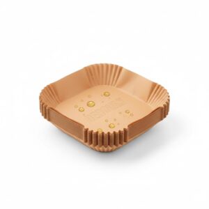 Disposable Air Fryer Baking Paper 20 cm (100 Sheets) – Food-Grade, Unbleached Parchment Paper with 4.5 cm Raised Rim, Oil‑Resistant, Waterproof, Non‑Stick, Eco‑Friendly