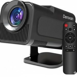 DY320 Mini Smart Projector – Native 720P (4K Compatible), Android 11, Wi‑Fi 6 & Bluetooth 5.0, Auto Keystone & 180° Rotatable Portable Projector (Black)