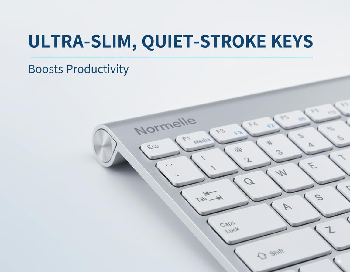 2.4GHz Wireless Keyboard and Mouse Combo Ultra Slim Portable Keyboard with USB Receiver Compatible with Laptop Desktop PC Mac Tablet Windows XP/Vista/7/8/10/11 Android OS – Silver White - Image 7