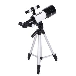 70mm Astronomical Refractor Telescope 150X High Power, Spotting Scope with 5x24 Finder Scope, Tripod, Moon Filter, 3X Barlow Lens, Perfect for Star Gazing, Bird Watching, Camping, Portable, Super