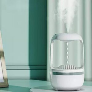 Gravity-Defying Water Droplet Humidifier: Unique Bedroom & Office Decor, LED Clock Display, Silent Operation, Auto Shut-Off - Innovative Anti-Gravity Hydration Solution air purifier