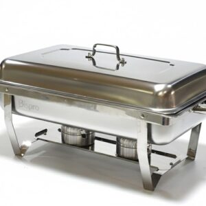 Stainless Steel Chafing Dish Set, Half Size 2-Compartment Food Warmers with Frame, 2-Pack Buffet Serving Equipment for Hotels, Restaurants, Parties, Catering, Easy-to-Clean Design