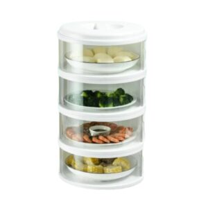 Multi-Layer Stackable Food Covers/Transparent, Dustproof, Fly-proof, Insulated Food Storage Containers for Safe & Hygienic Kitchen Organization, Leftovers, Outdoor Meals & Picnic Protection