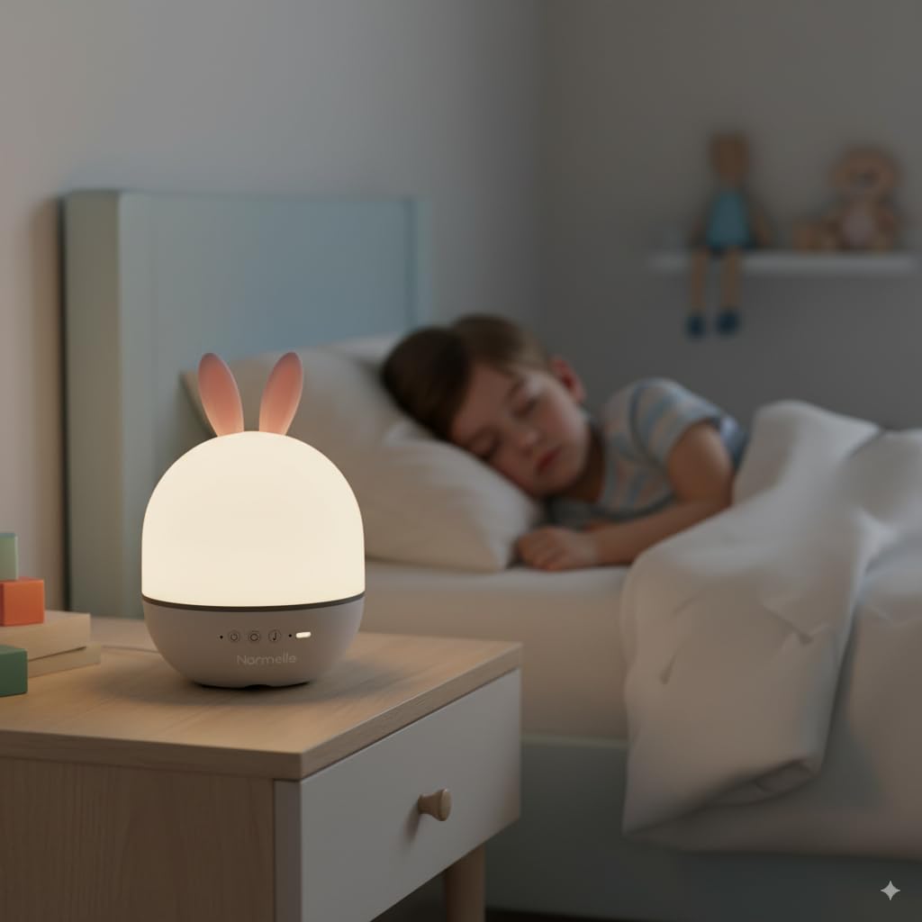 Star Projector Night Light for Kids with Remote, Rechargeable Rabbit Night Lamp with Auto Timer, 24 Lighting Effects, 8 Lullaby Songs, 360° Rotation, Dimmable LED Baby Bedroom Sleep Light - Image 3