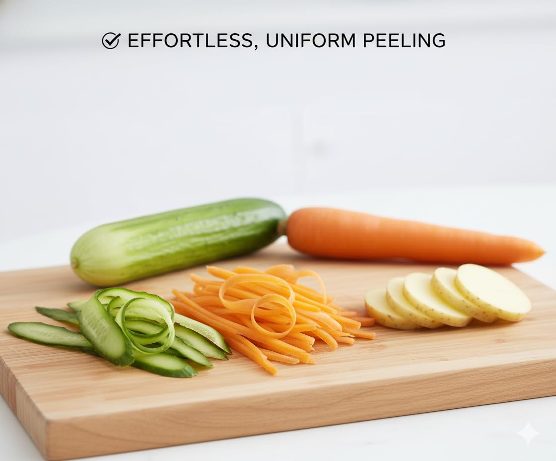 Stainless Steel V Shape Vegetable Fruit Peeler with Cutter – Assorted Color Kitchen Peeler Tool for Potatoes, Carrots, Apples – Rust-Proof Sharp Blade Easy Grip Handle - Image 4