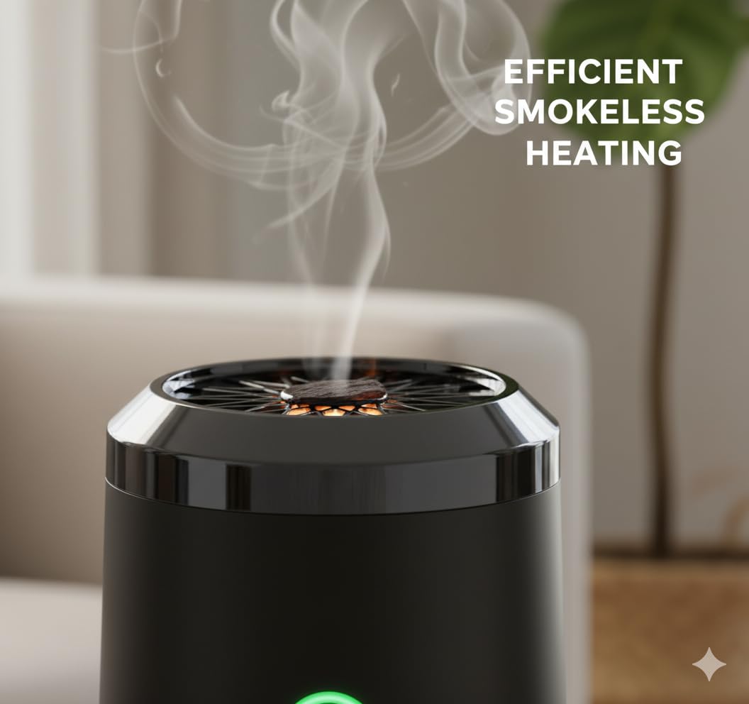 Portable Mini Electric Incense Burner USB Rechargeable Bakhoor Holder with Ceramic Heating Element for Aromatherapy, Safe Flame-Free Design, Compact Metal Aromatic Diffuser for Home and Travel - Image 3