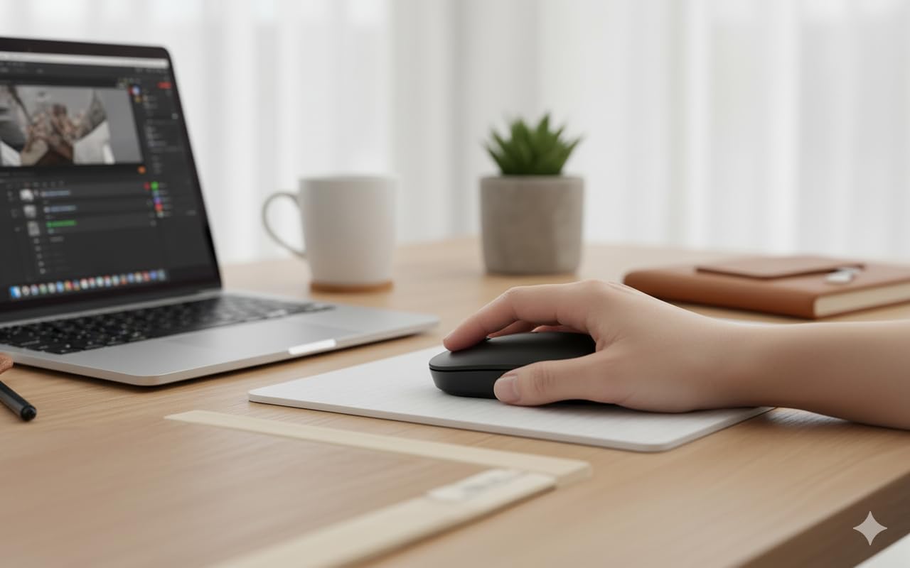 Wireless Mouse Lite 2.4G & Bluetooth Dual Mode, Ergonomic PC Mouse with Silent Click, Optical Sensor, Adjustable DPI, Portable Laptop Mouse for Windows Mac Computer Gaming – Black - Image 2