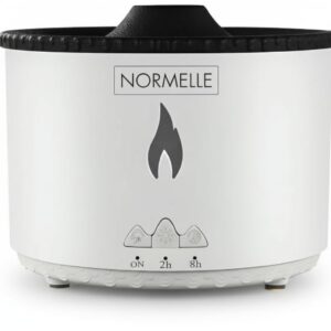 360ML Essential Oil Diffuser & Flame Humidifier for Home, Volcano Mist Aromatherapy Diffuser with LED Flame Light, 2 Spray Modes, Auto Shut-Off, Silent Air Diffuser for Bedroom, Office