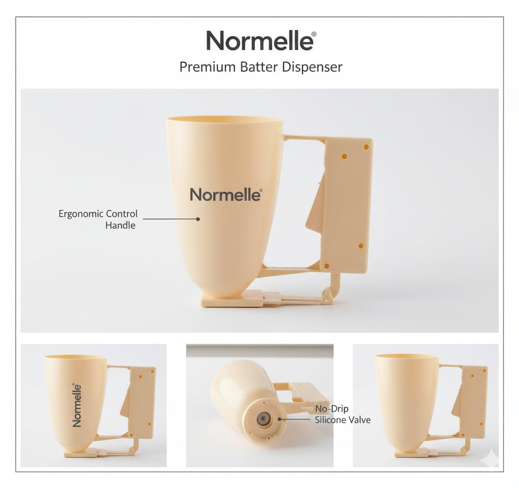 Loqmat Alkadi Making Device Non Stick Plastic Bakeware with Drip Tray and Spatula, Beige Dessert Maker for Sweet Dumplings and Traditional Pastry, Easy to Use Kitchen Baking Tool - Image 5