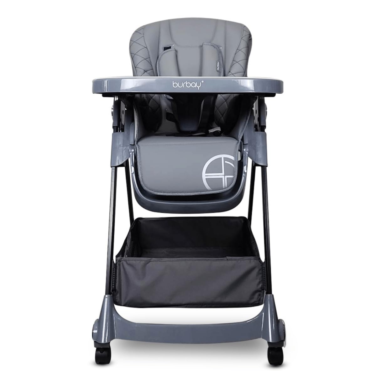 Portable Foldable Baby High Chair with Height Adjustment, Wheels, Safety Belt, Reclining Backrest, Removable Tray & Cushion for Easy Cleaning, Convertible Toddler Dining & Booster Seat